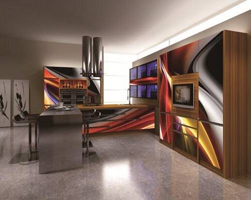 土黃與褐色的櫥柜設計搭配